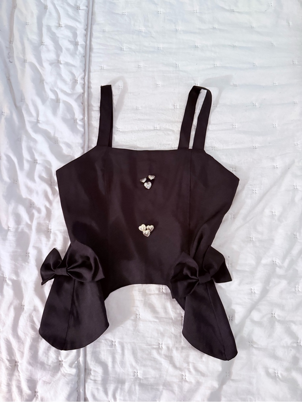 Black Bow-Accent Cami Top